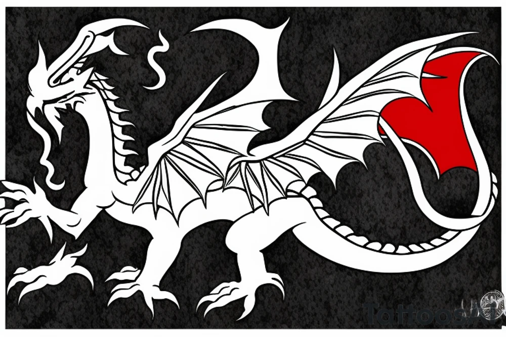a welsh dragon coming out of the welsh flag. tattoo idea