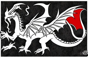 a welsh dragon coming out of the welsh flag. tattoo idea