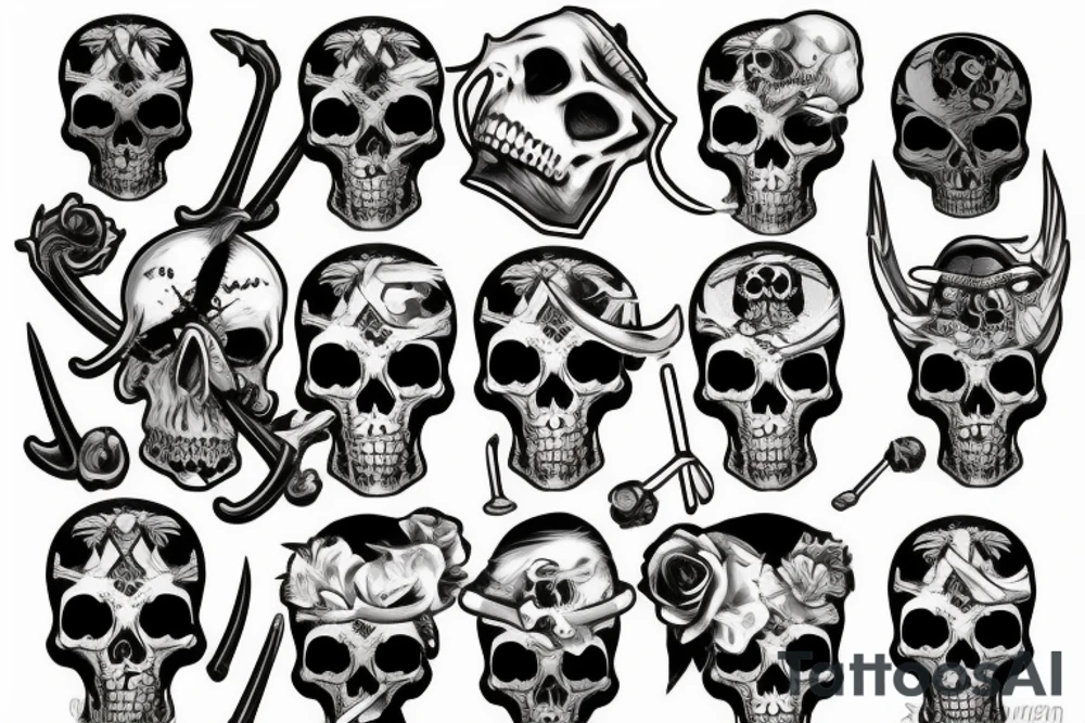 Skull pirate tattoo idea