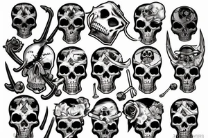 Skull pirate tattoo idea