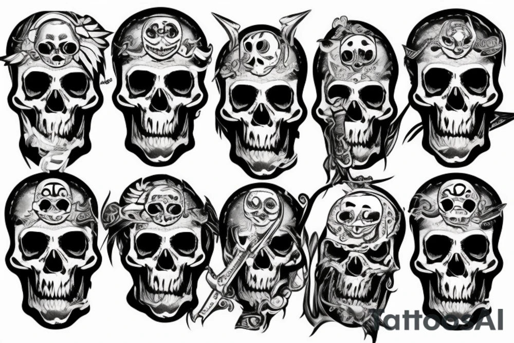 Skull pirate tattoo idea