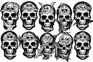 Skull pirate tattoo idea