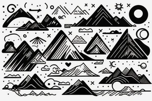 Sunrise over mountains. Sunset over the ocean tattoo idea