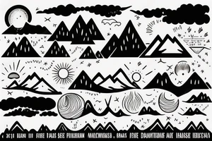 Sunrise over mountains. Sunset over the ocean tattoo idea