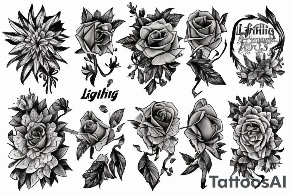 LIGHTNING
FLOWERS tattoo idea