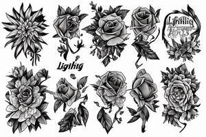 LIGHTNING
FLOWERS tattoo idea