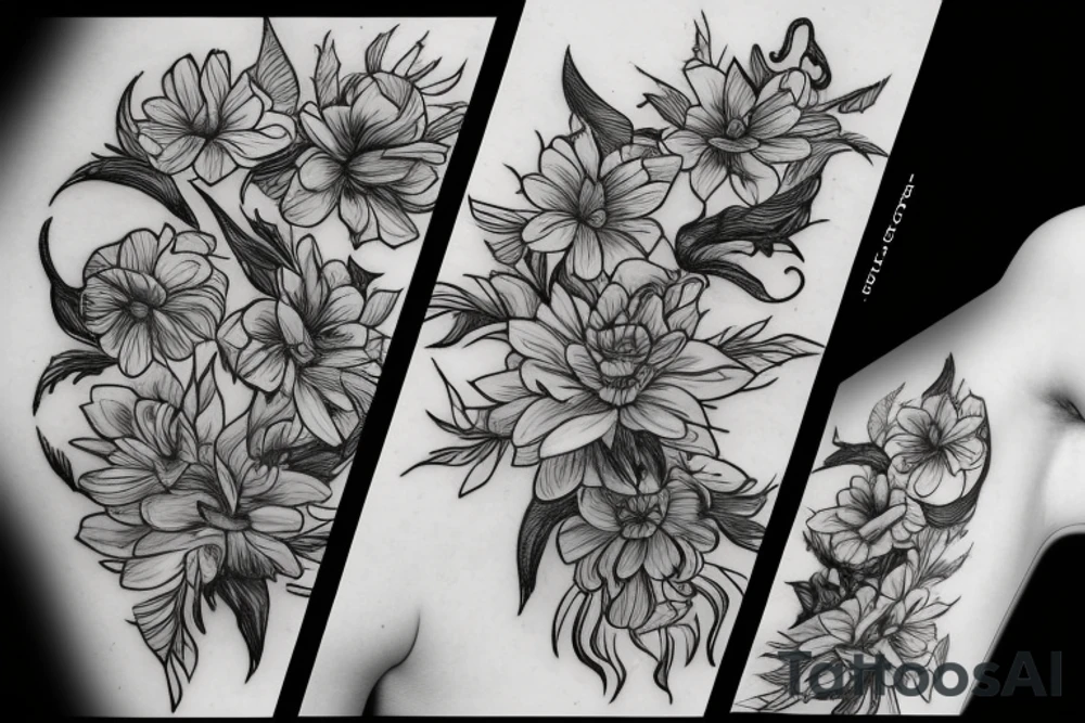 LIGHTNING
FLOWERS tattoo idea