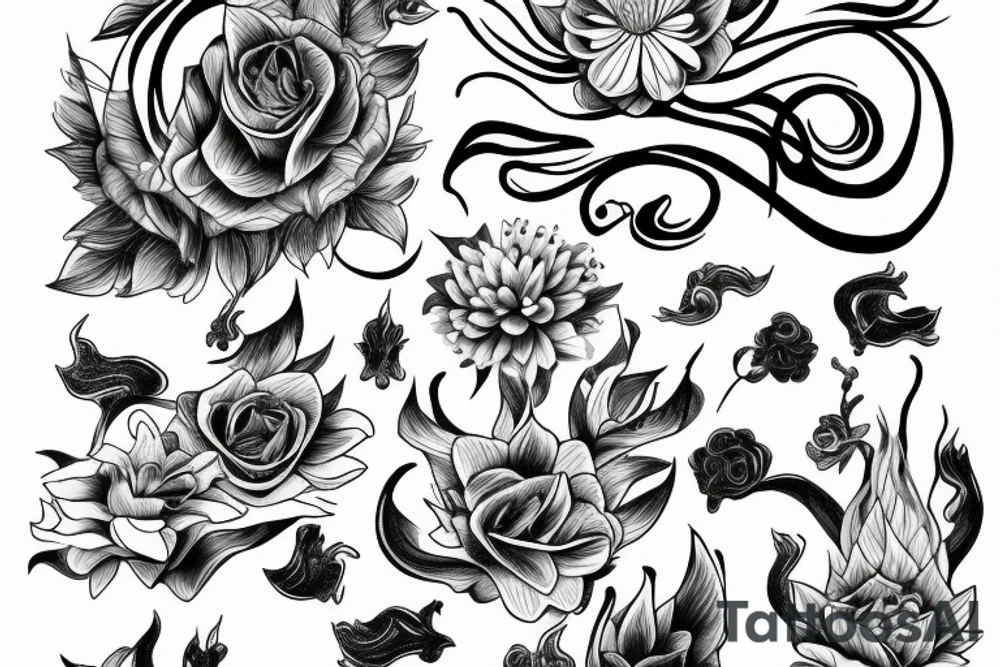 LIGHTNING FLOWERS tattoo idea