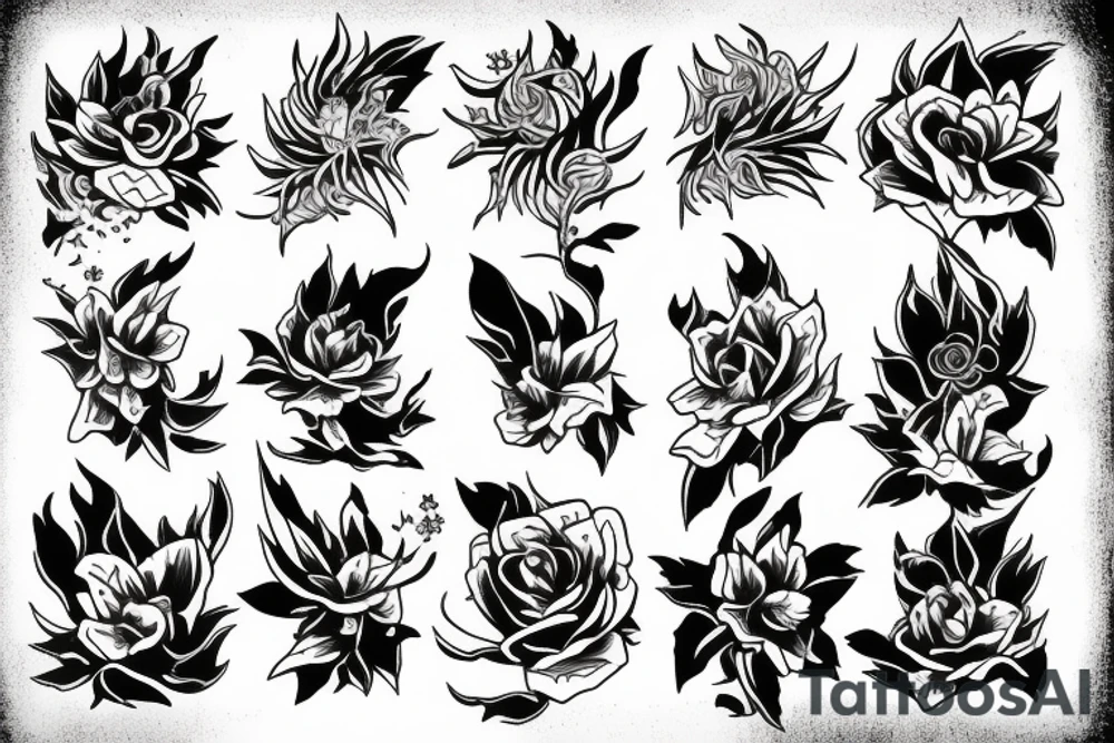 LIGHTNING FLOWERS tattoo idea