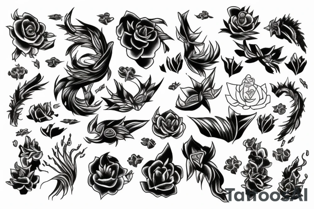 LIGHTNING FLOWERS tattoo idea
