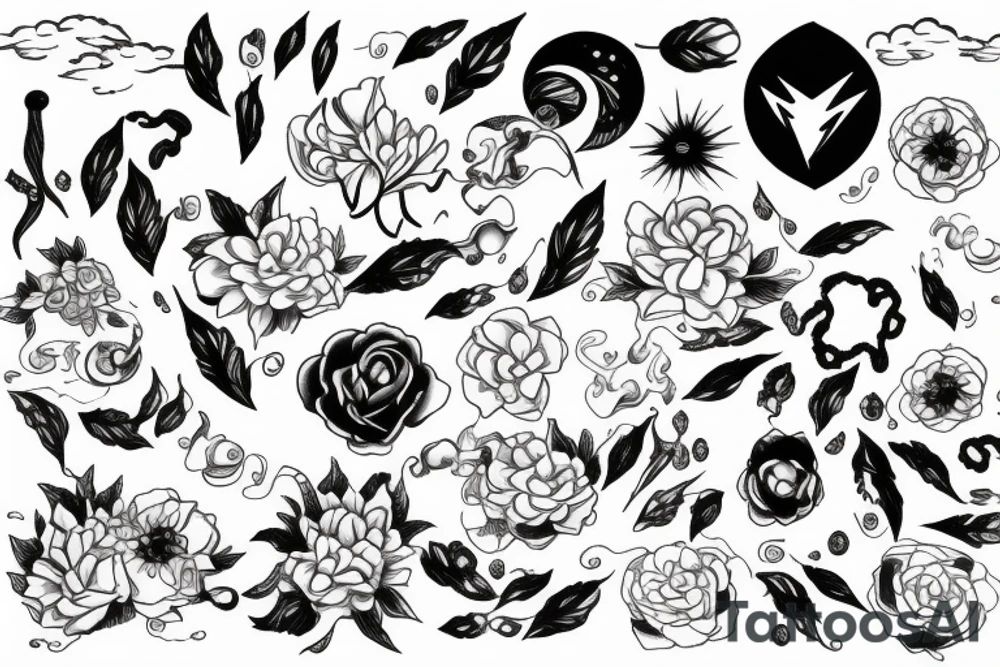 LIGHTNING FLOWERS tattoo idea