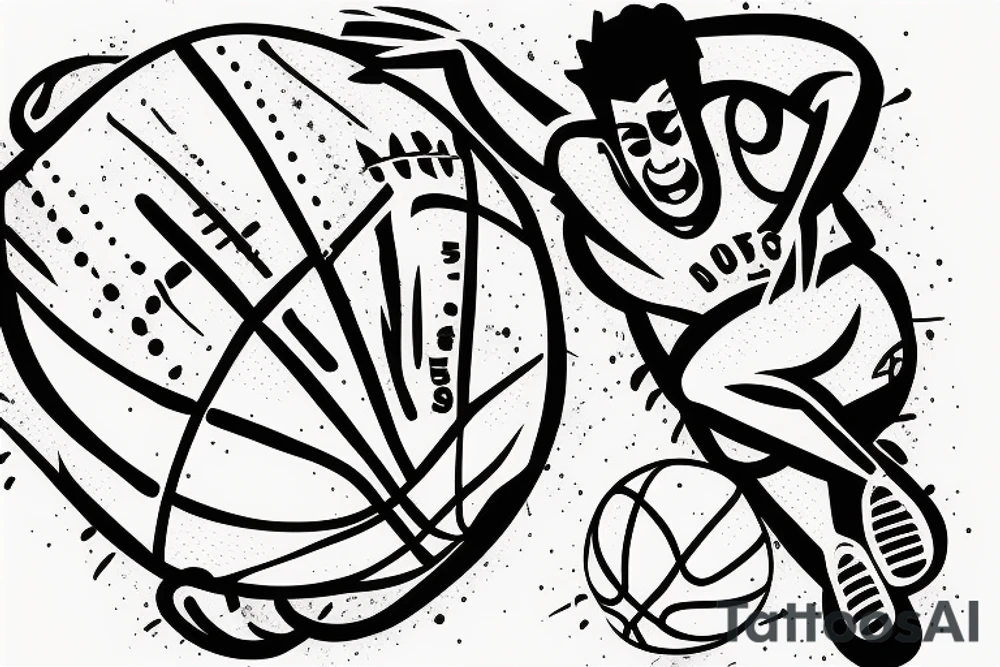 Man playing basketball tattoo idea
