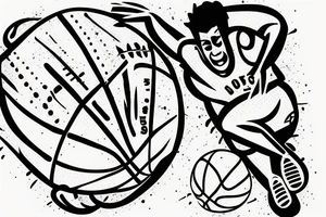 Man playing basketball tattoo idea