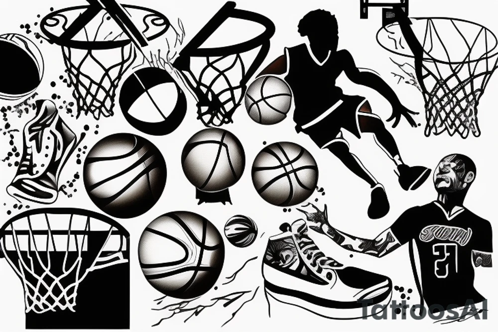 Man playing basketball tattoo idea