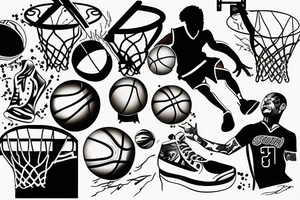Man playing basketball tattoo idea