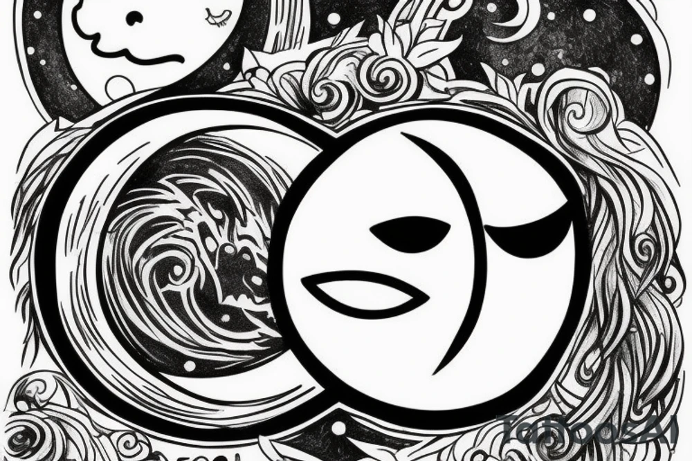 Cresent moon with a face looking up to the side. tattoo idea