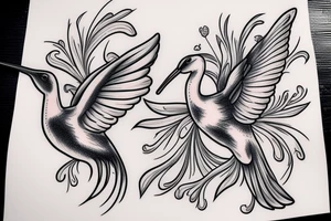 Russian Dallas with a hummingbird and swan in it tattoo idea
