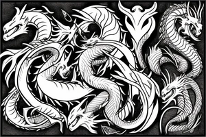 Dragon with horns tattoo idea