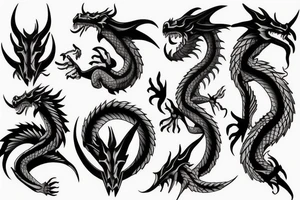 Dragon with horns tattoo idea