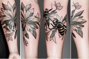 a bee in the style of vintage botanical. tattoo idea