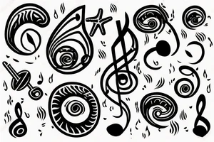 Music love sea Sicily tattoo idea