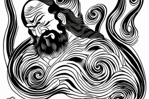 bodhidharma, in waves of water tattoo idea