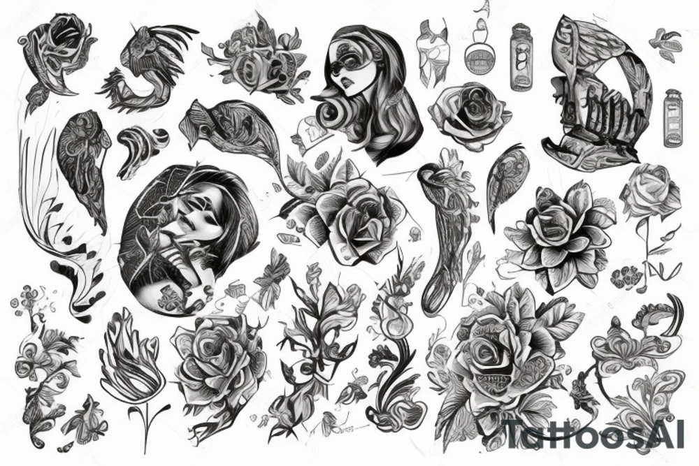 черно-белый кот с лапкой на ноге tattoo idea