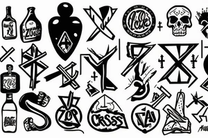 no crosses, no zeros, no alcoholics tattoo idea