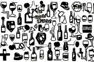 no crosses, no zeros, no alcoholics tattoo idea