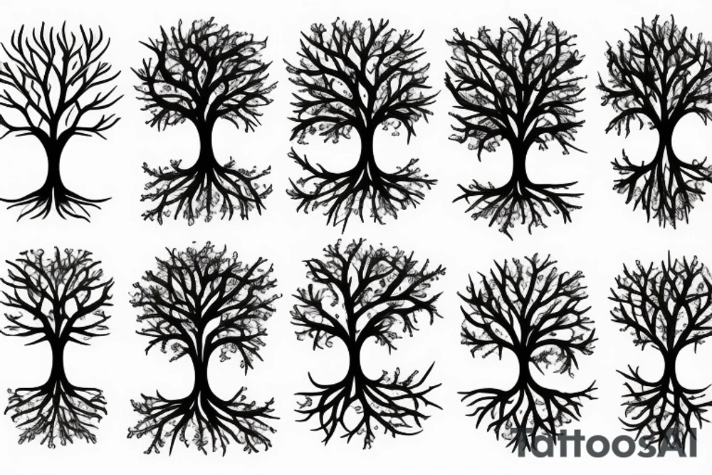 Tree with roots tattoo idea