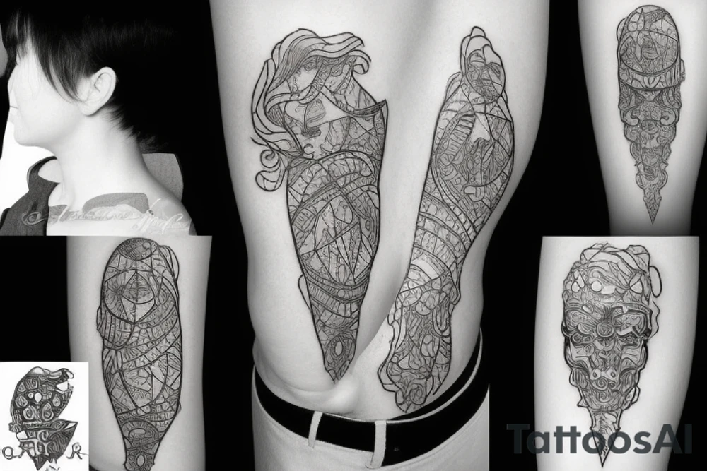 City reflecting in water tattoo idea