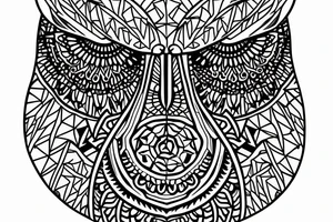 geometric owl mandala tattoo idea