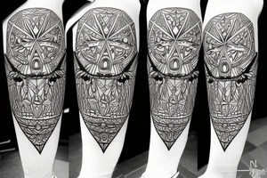 geometric owl mandala tattoo idea