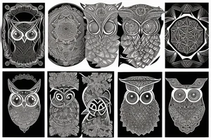 geometric owl mandala programming tattoo idea