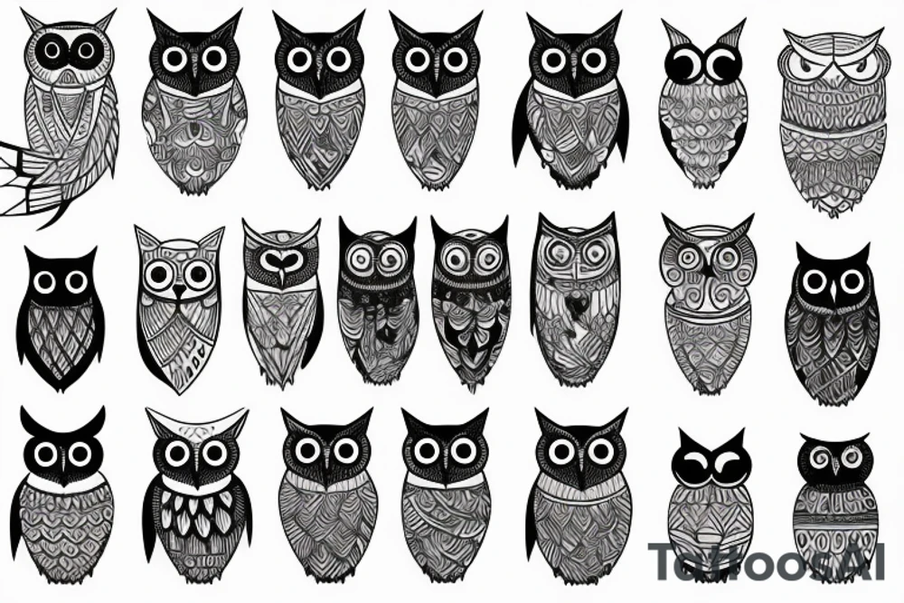 Half Geometric owl tattoo tattoo idea
