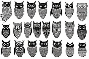 Half Geometric owl tattoo tattoo idea