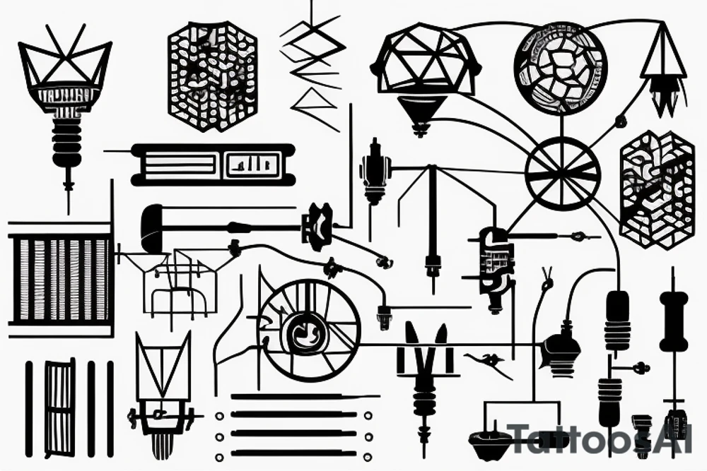 Informatic power lines, soldering lines tattoo idea
