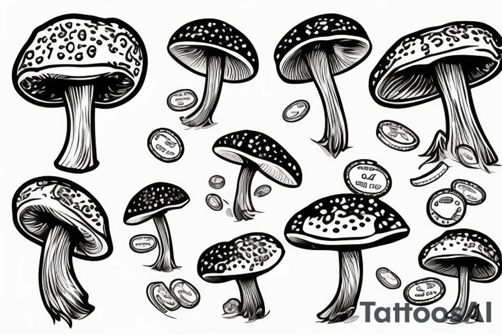 Mushroom with money tattoo idea