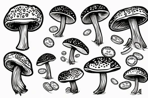 Mushroom with money tattoo idea