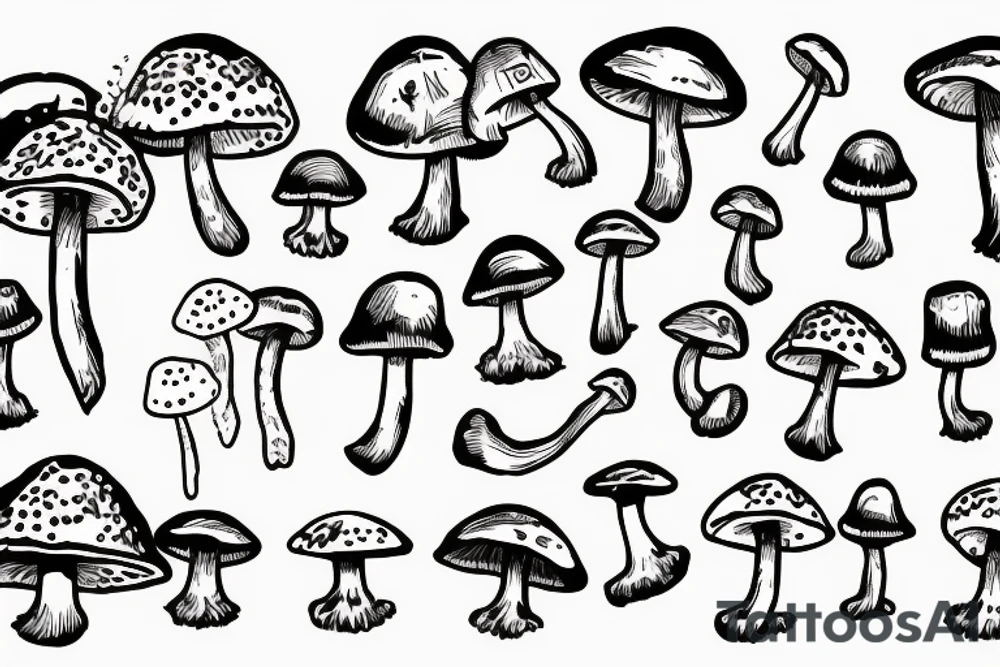 Mushroom with money tattoo idea