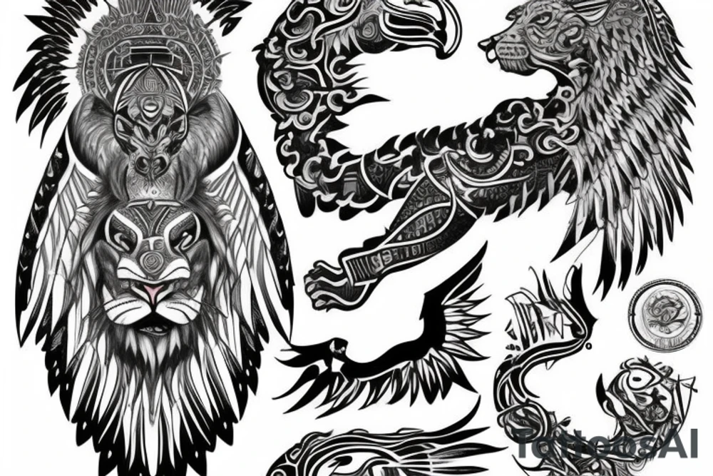 Combination archangel wichtig lion, maybe wird maori tattoo idea