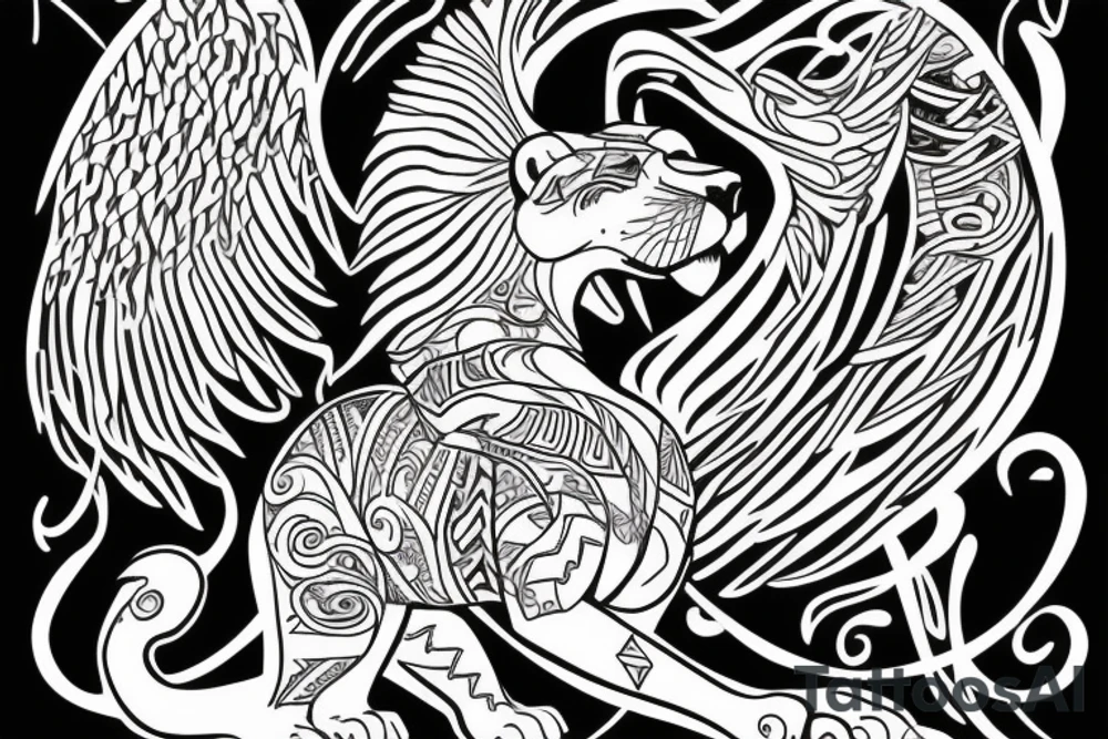 Combination archangel wichtig lion, maybe wird maori tattoo idea