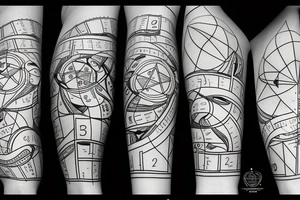 logic brain math straight lines tattoo idea