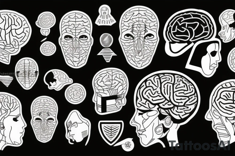 logic brain math straight lines tattoo idea