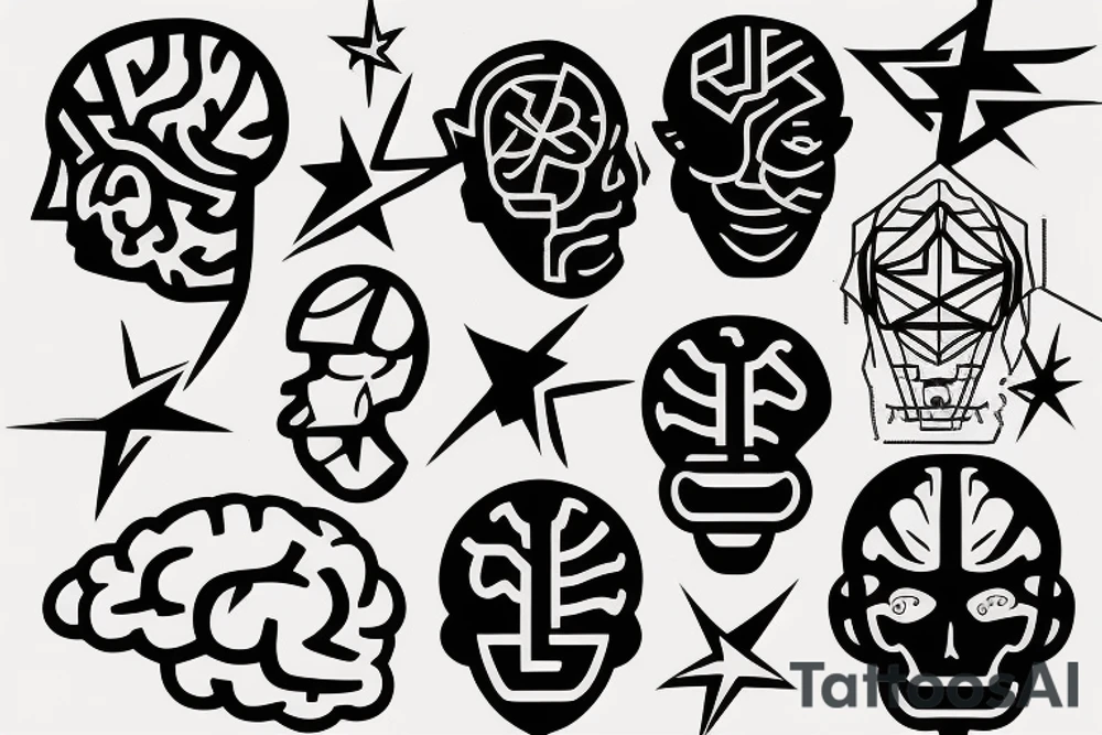 logic brain math straight lines code text tattoo idea