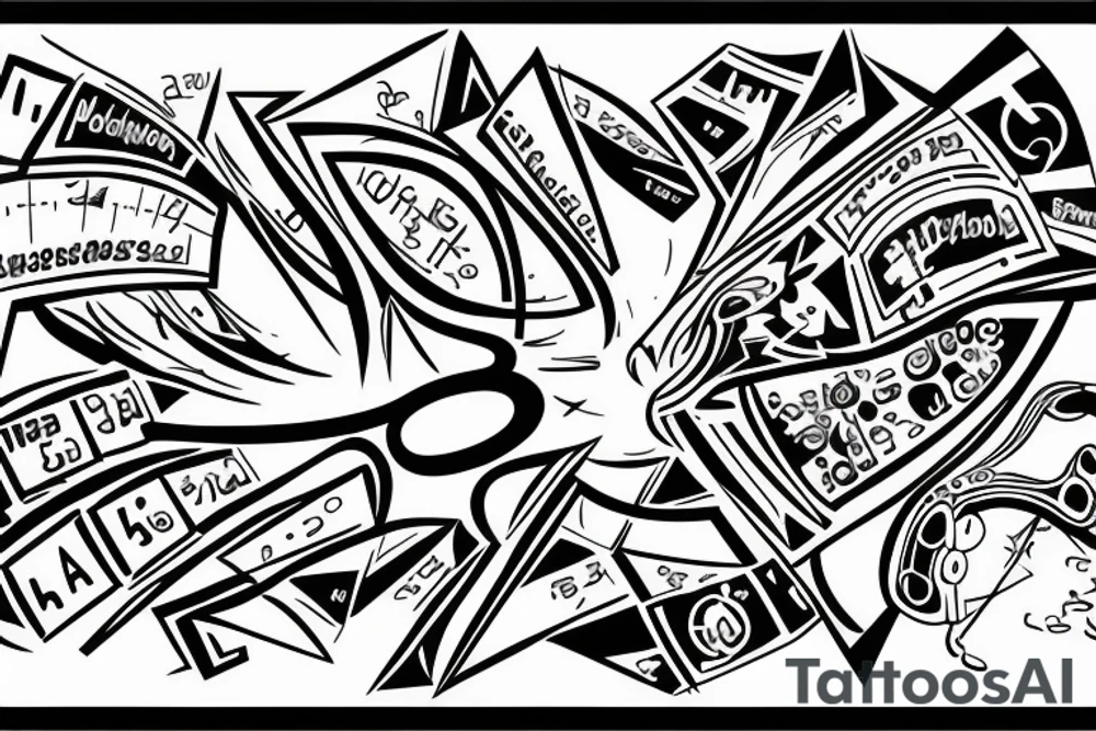 logic brain math straight lines code text digital tattoo idea logic brain math straight lines code text digital tattoo idea