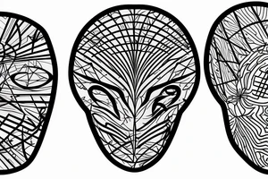logic brain math straight lines code text digital horizontal symmetry tattoo idea
