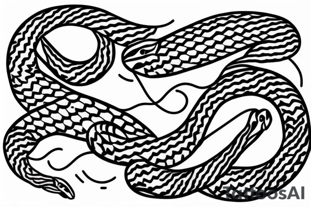 simple eel design in ouroboros tattoo idea