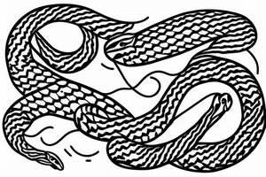 simple eel design in ouroboros tattoo idea