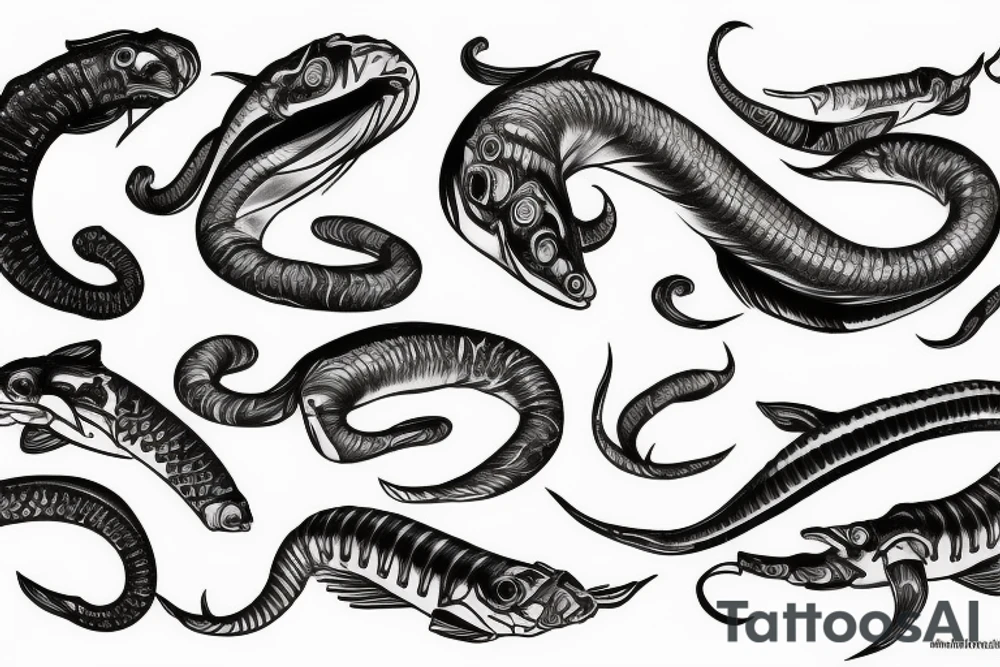 simple eel design tattoo idea